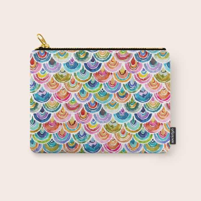 STRANGEBOW Rainbow Bold Colorful Scallop Carry All Pouch Gallery Image 1