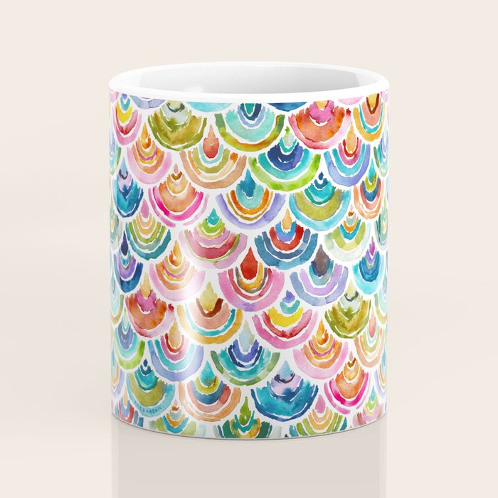 STRANGEBOW Rainbow Bold Colorful Scallop Coffee Mug Gallery Image 4