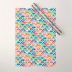 STRANGEBOW Rainbow Bold Colorful Scallop Wrapping Paper Gallery Image 1