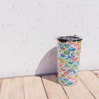 STRANGEBOW Rainbow Bold Colorful Scallop Travel Mug Gallery Image 4