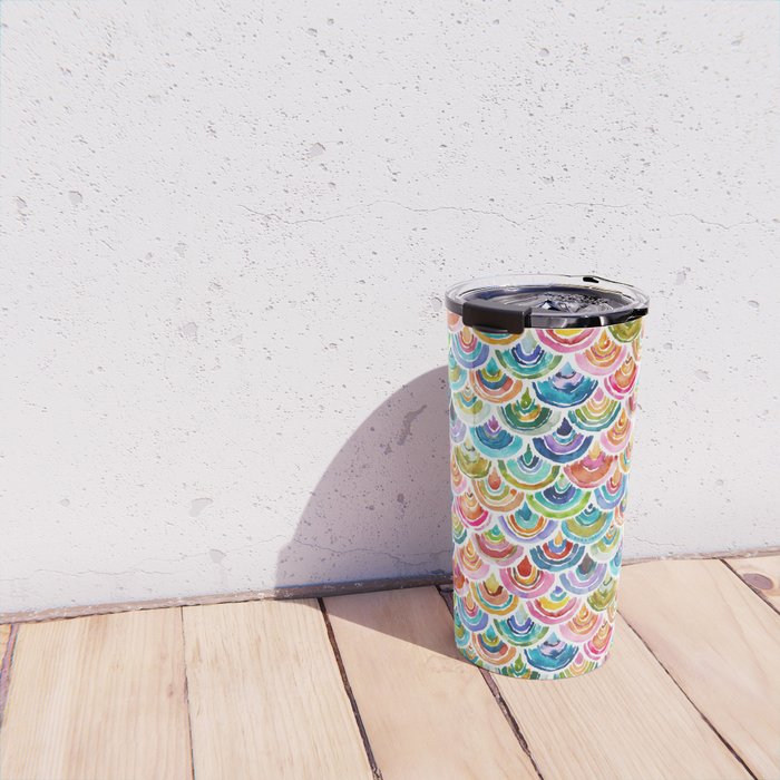 STRANGEBOW Rainbow Bold Colorful Scallop Travel Mug Gallery Image 4