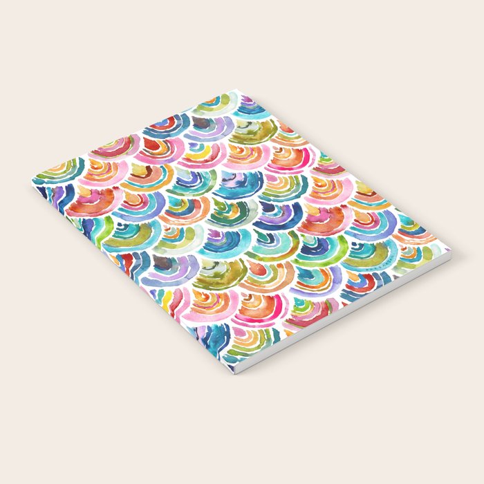 STRANGEBOW Rainbow Bold Colorful Scallop Notebook Gallery Image 2