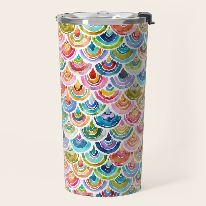 STRANGEBOW Rainbow Bold Colorful Scallop Travel Mug Gallery Image 2