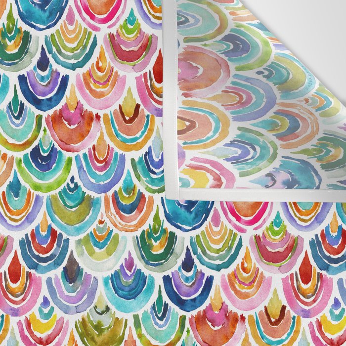 STRANGEBOW Rainbow Bold Colorful Scallop Wall Tapestry Gallery Image 3