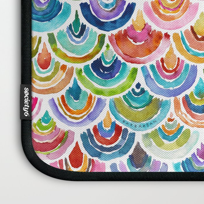 STRANGEBOW Rainbow Bold Colorful Scallop Laptop Sleeve Gallery Image 3