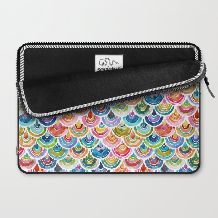 STRANGEBOW Rainbow Bold Colorful Scallop Laptop Sleeve Gallery Image 2