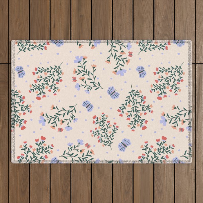 Sweet Floral Outdoor Rug Gallery Image 1