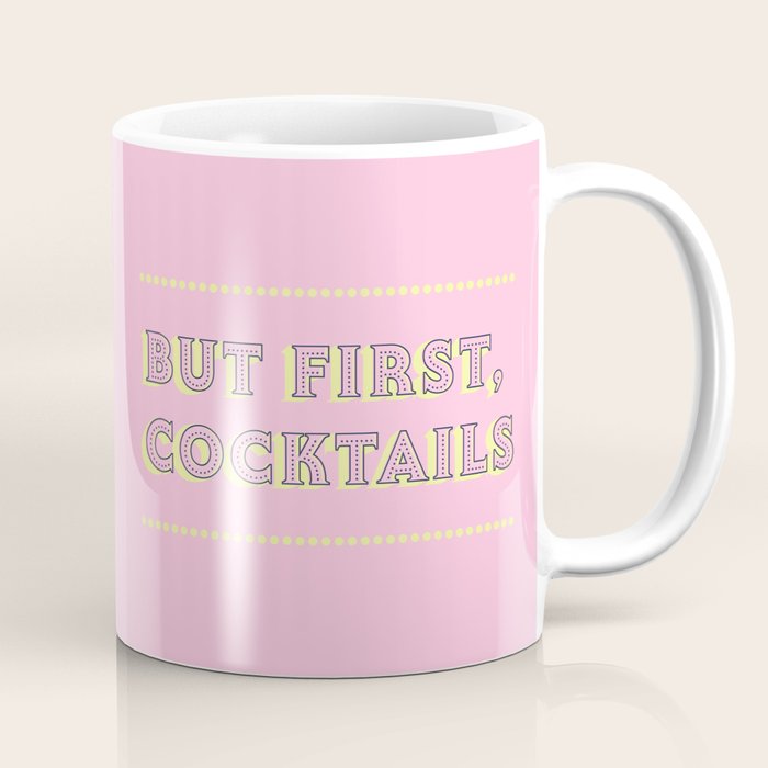 Pastel Pink Party Cocktails Coffee Mug Gallery Image 1