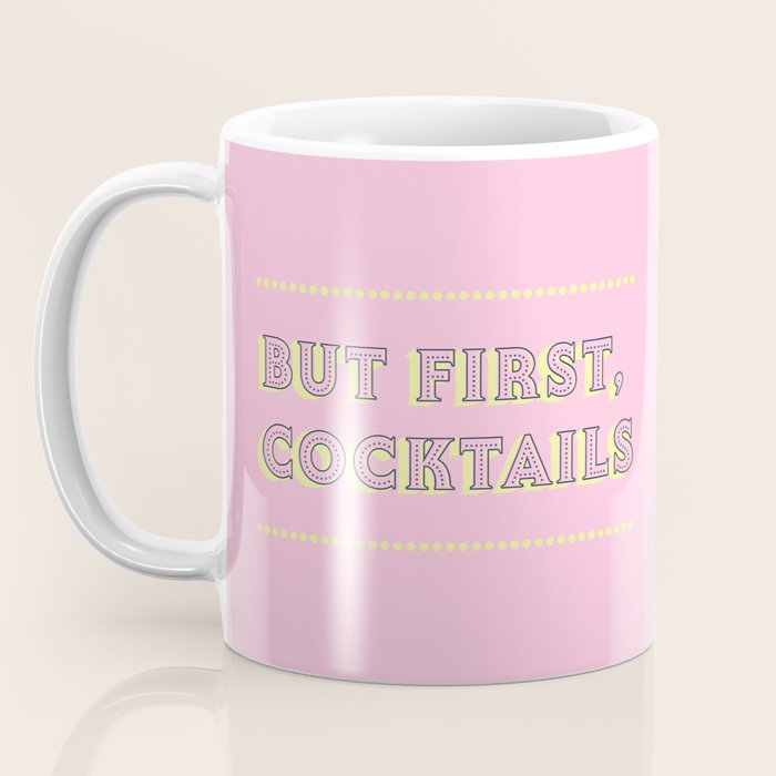 Pastel Pink Party Cocktails Coffee Mug Gallery Image 3