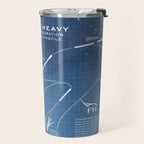 SpaceX Falcon Heavy Spacecraft NASA Rocket Blueprint in High Resolution (light blue) Travel Mug Gallery Image 2