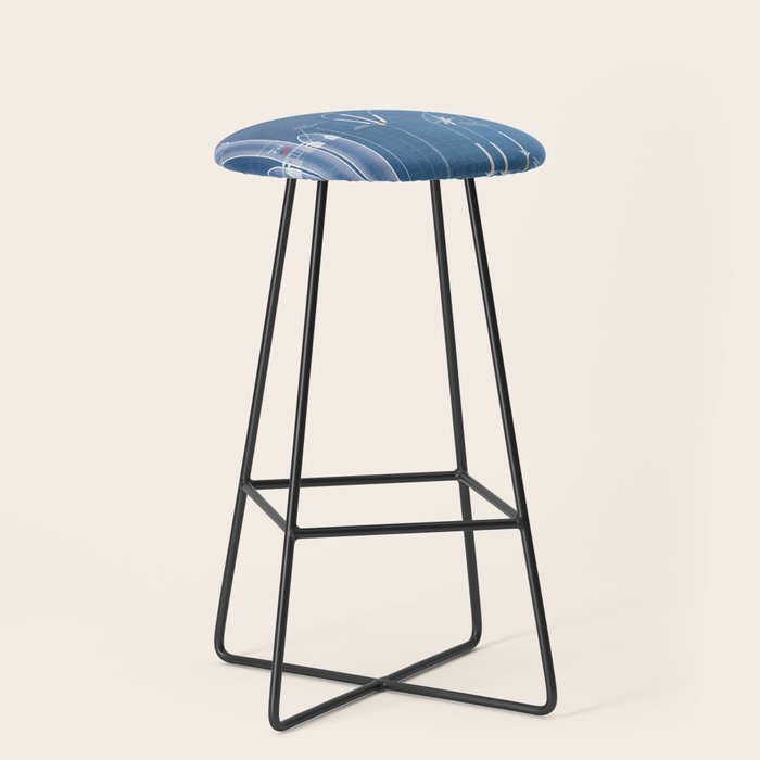 SpaceX Falcon Heavy Spacecraft NASA Rocket Blueprint in High Resolution (light blue) Stool Gallery Image 1