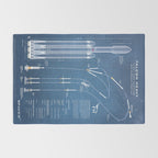 SpaceX Falcon Heavy Spacecraft NASA Rocket Blueprint in High Resolution (light blue) Rug Gallery Image 2