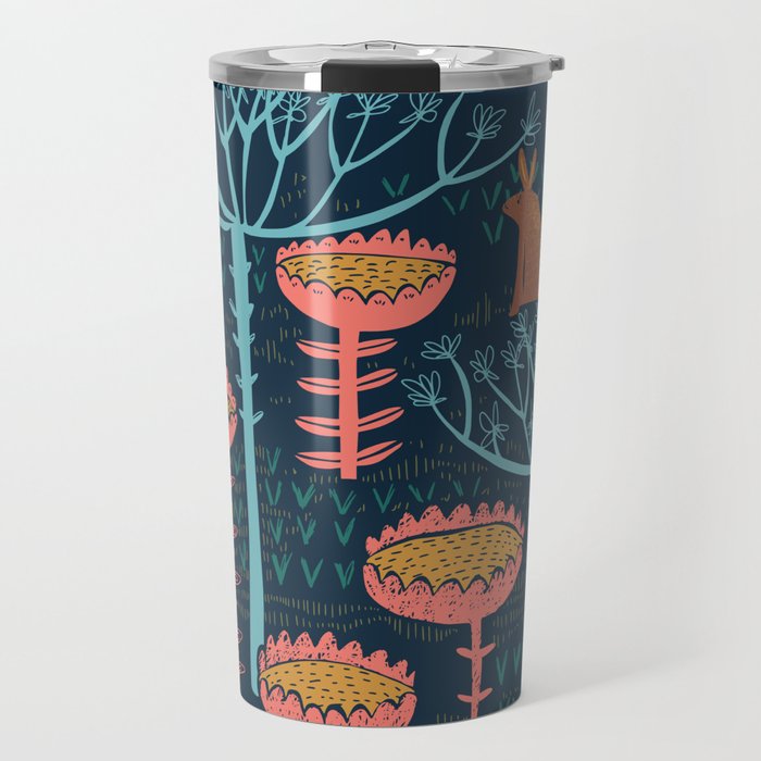 Block print bunny Travel Mug Gallery Image 1