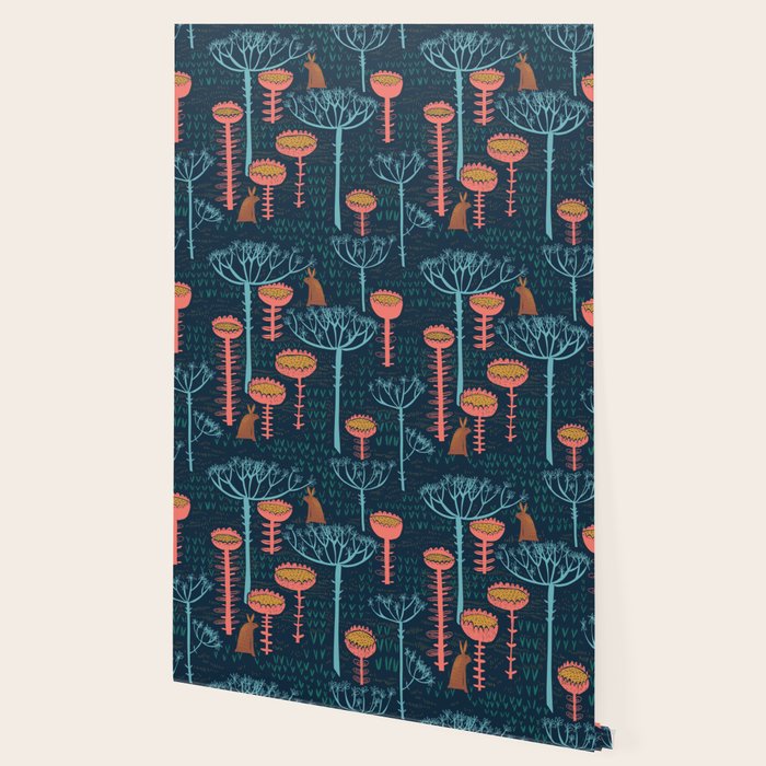 Block print bunny Wallpaper Gallery Image 2