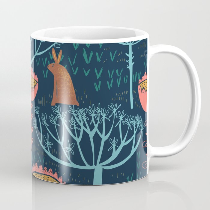 Block print bunny Coffee Mug Gallery Image 1