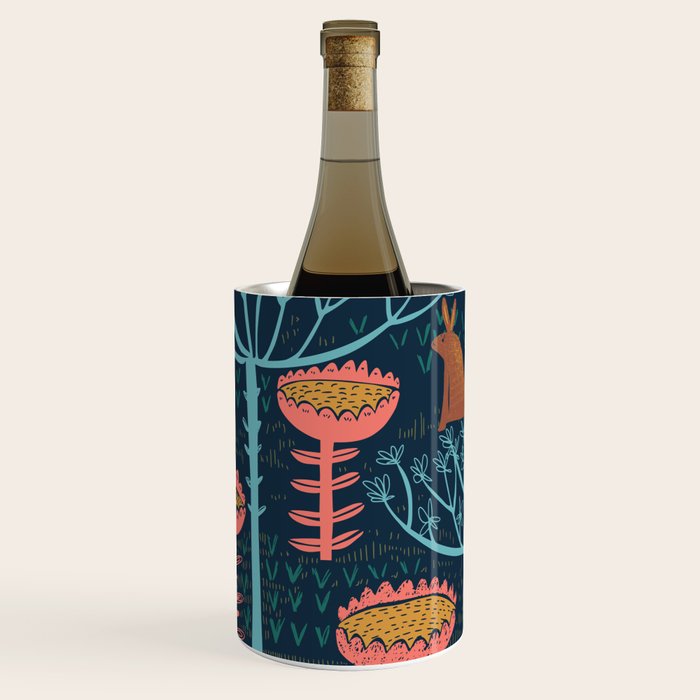 Block print bunny Wine Chiller Gallery Image 1