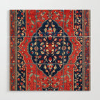 Sarough Farahan Arak West Persian Rug Print Wood Wall Art Gallery Image 1