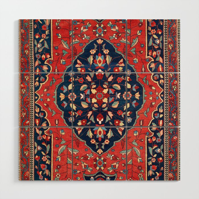 Sarough Farahan Arak West Persian Rug Print Wood Wall Art Gallery Image 1