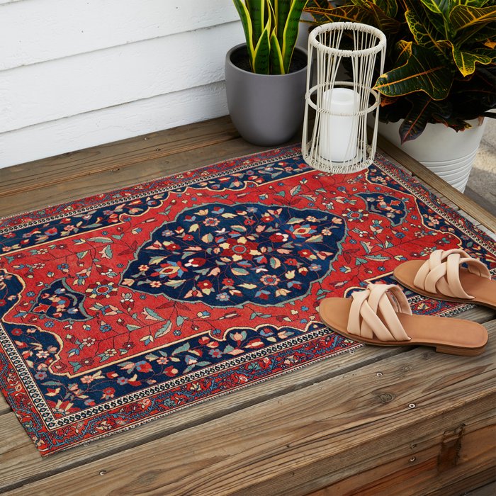 Sarough Farahan Arak West Persian Rug Print Outdoor Rug Gallery Image 2