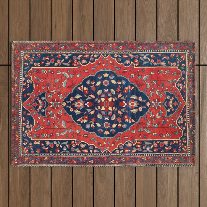 Sarough Farahan Arak West Persian Rug Print Outdoor Rug Gallery Image 1