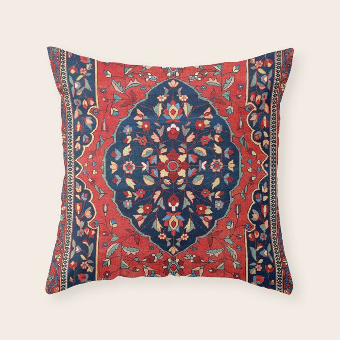 Sarough Farahan Arak West Persian Rug Print Throw Pillow Gallery Image 1