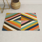 Mid Century Geometric Pattern Technicolor Diamond  Rug Gallery Image 1