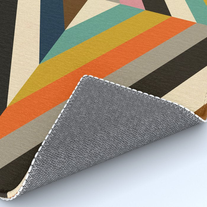 Mid Century Geometric Pattern Technicolor Diamond  Rug Gallery Image 4