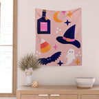 Pink Halloween essentials  Wall Tapestry Gallery Image 2