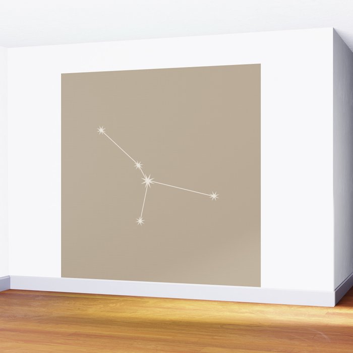 Cancer Zodiac Star Constellation Line Art Beige Wall Mural Gallery Image 2