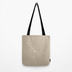 Cancer Zodiac Star Constellation Line Art Beige Tote Bag Gallery Image 2