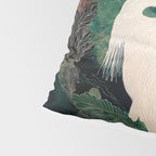 Japanese chinoiserie Bird Wall Art Maximalist Green Print Heron Painting japandi living room poster Pillow Sham Gallery Image 4