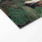 Japanese chinoiserie Bird Wall Art Maximalist Green Print Heron Painting japandi living room poster Welcome Mat Gallery Image 2