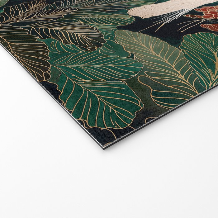 Japanese chinoiserie Bird Wall Art Maximalist Green Print Heron Painting japandi living room poster Welcome Mat Gallery Image 2