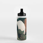 Japanese chinoiserie Bird Wall Art Maximalist Green Print Heron Painting japandi living room poster Water Bottle Gallery Image 2