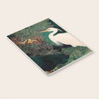 Japanese chinoiserie Bird Wall Art Maximalist Green Print Heron Painting japandi living room poster Notebook Gallery Image 3