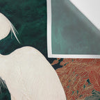 Japanese chinoiserie Bird Wall Art Maximalist Green Print Heron Painting japandi living room poster Wall Tapestry Gallery Image 3
