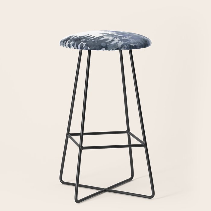 Blue Forest, Abstract Watercolor Stool Gallery Image 1
