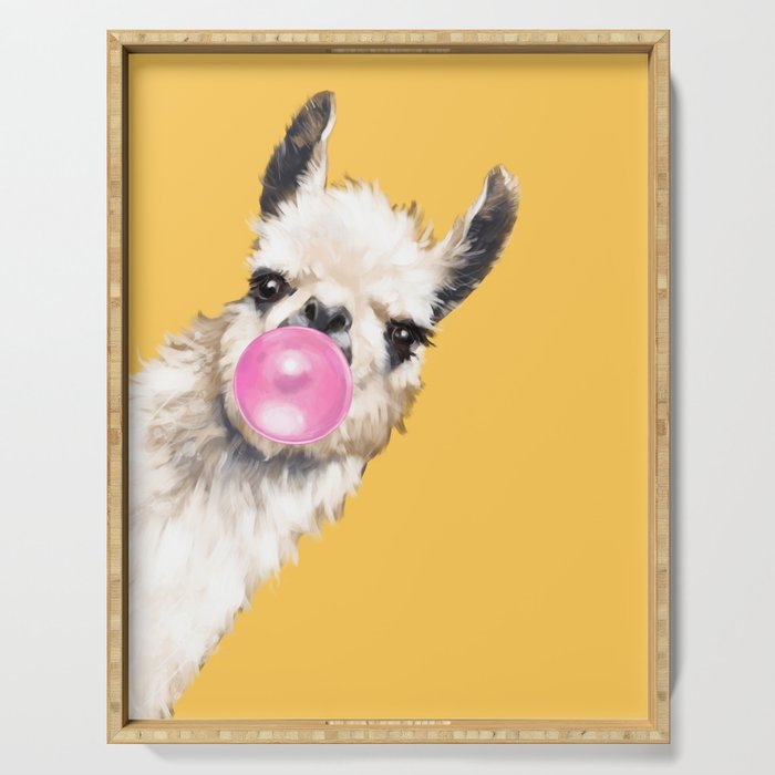 Bubble Gum Sneaky Llama in Yellow Serving Tray Gallery Image 1