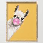 Bubble Gum Sneaky Llama in Yellow Serving Tray Gallery Image 1