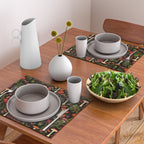 Vintage Dark Red Mushrooms And Poppies Botanical Midnight Garden Placemat Gallery Image 2