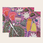 Summer Tropical Pattern Bird Flowers Placemat Gallery Image 1