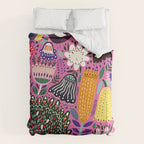 Summer Tropical Pattern Bird Flowers Comforter Gallery Image 6