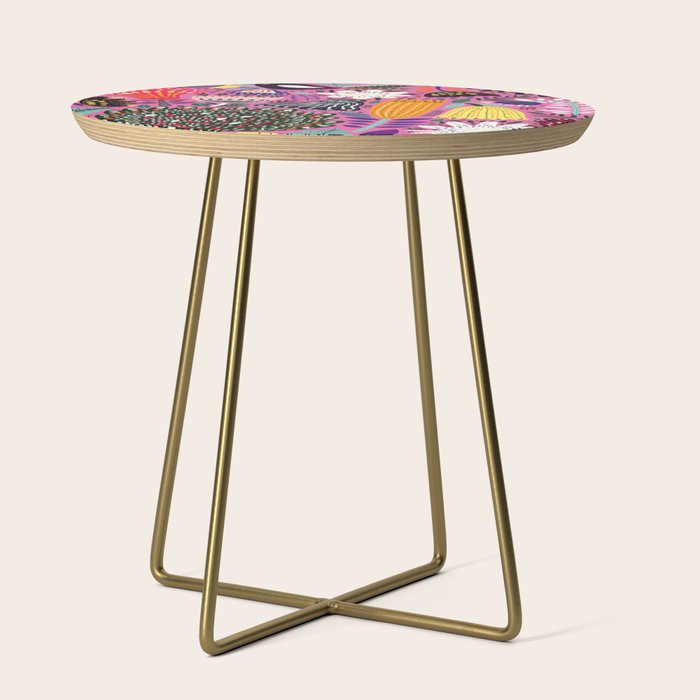 Summer Tropical Pattern Bird Flowers Side Table Gallery Image 1