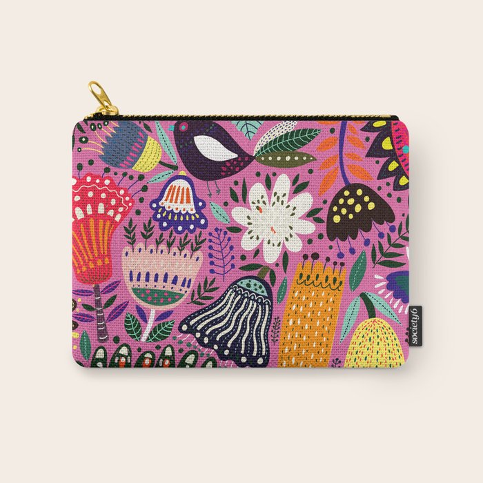 Summer Tropical Pattern Bird Flowers Carry All Pouch Gallery Image 1