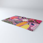 Summer Tropical Pattern Bird Flowers Rug Gallery Image 3
