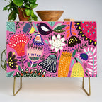 Summer Tropical Pattern Bird Flowers Credenza Gallery Image 1