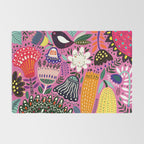 Summer Tropical Pattern Bird Flowers Rug Gallery Image 2