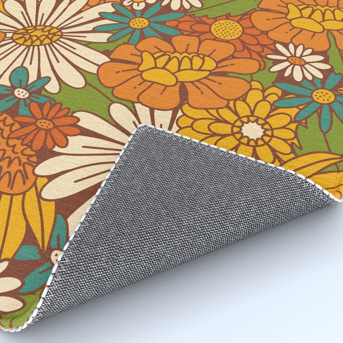 70s Retro Floral Rug Gallery Image 4
