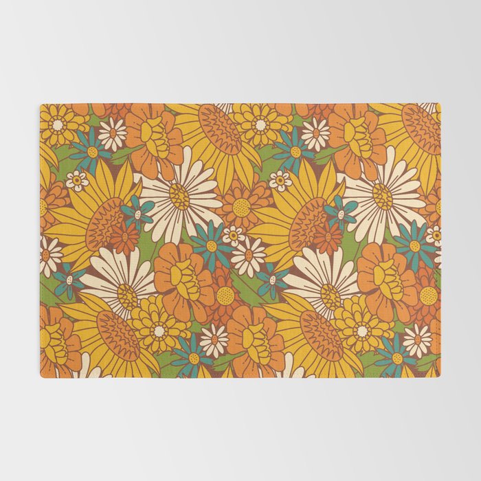 70s Retro Floral Rug Gallery Image 2