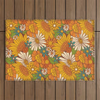 70s Retro Floral Outdoor Rug Gallery Image 1